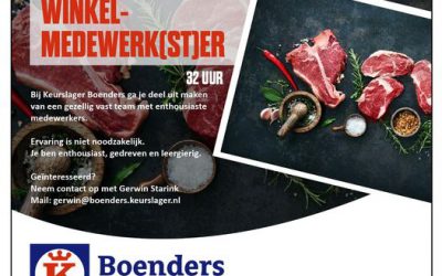 Vacature alarm!!! Ben jij uit het juiste hout (vlees) gesneden om het Boenders …