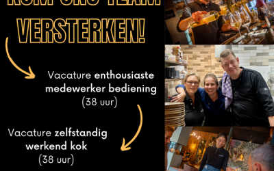 KOM JIJ ONS TEAM VERSTERKEN? 

Wij zoeken een enthousiaste medewerker bediening …
